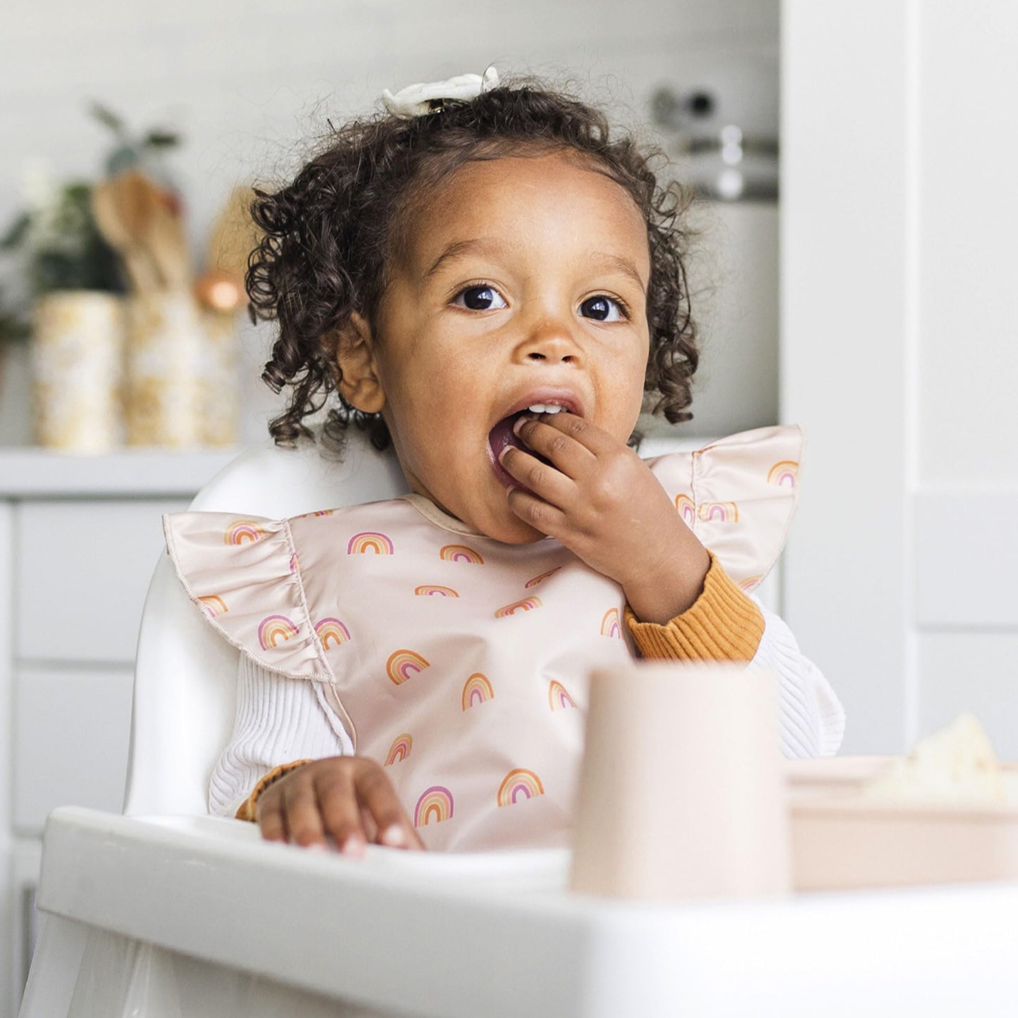 Tiny Twinkle Mess Proof Baby Bib - Waterproof Apron Machine Washable Pvc, Bpa, & Phthalate Free Great Travel For Eating Food Bib