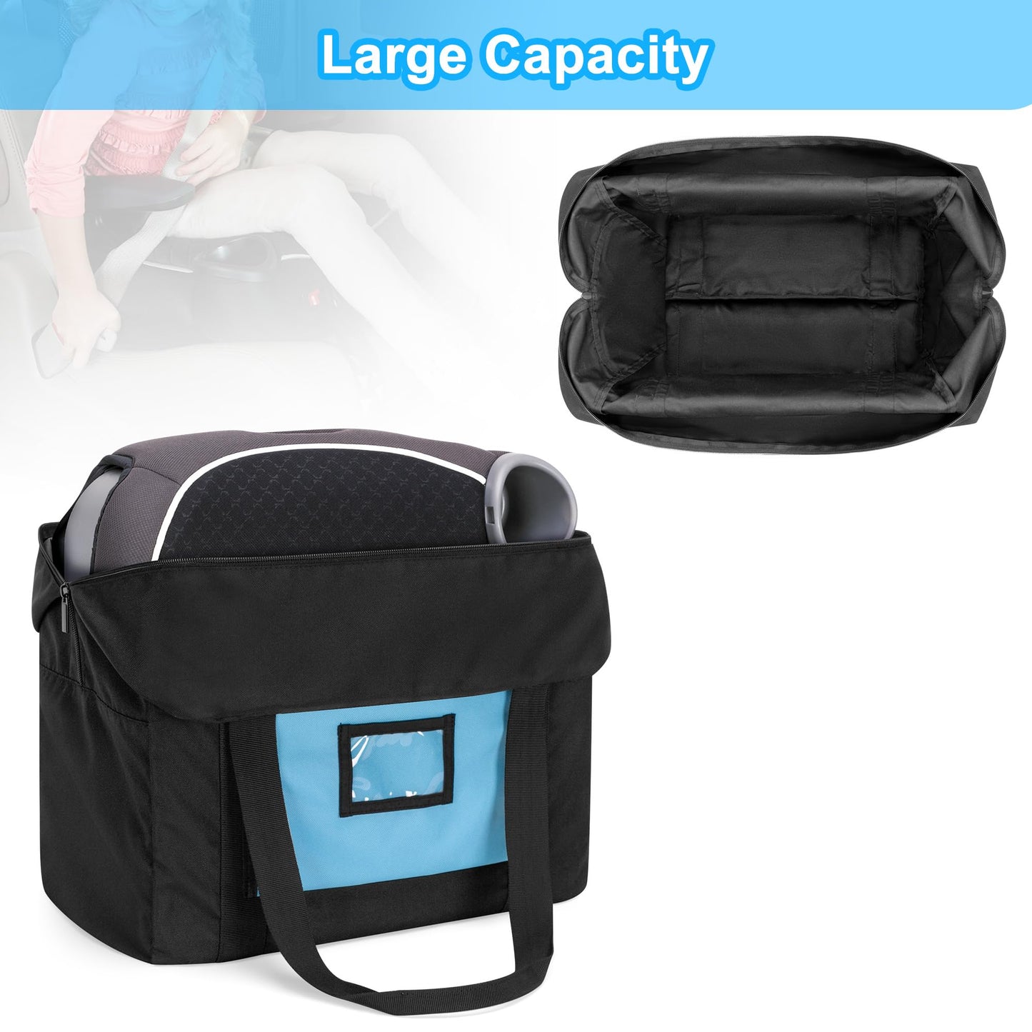 Teamoy Infant Booster Seat Travel Bag For Airplane, Booster Travel Bag Fits Most Standard Booster Seats, Booster Seat Cover With