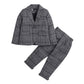 Hopscotch Polyester Blend Boys Check Print Straight Fit Formal Set In Grey Color For Ages 34 Years