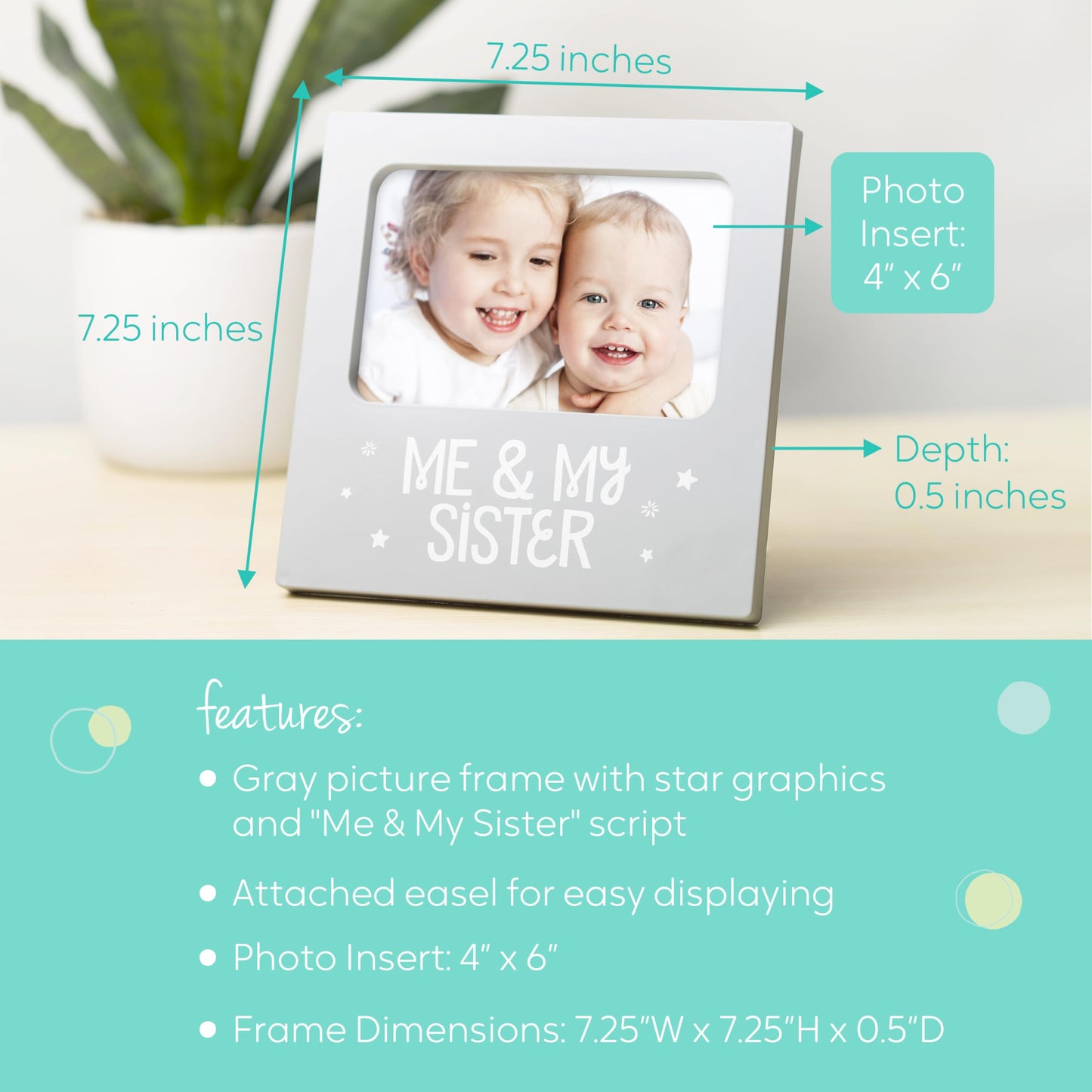 Tiny Ideas Me And My Sister Picture Frame, Baby Keepsake Frame, Sibling Gifts For Sisters, Brothers, Birthday, Shower, Baptism,
