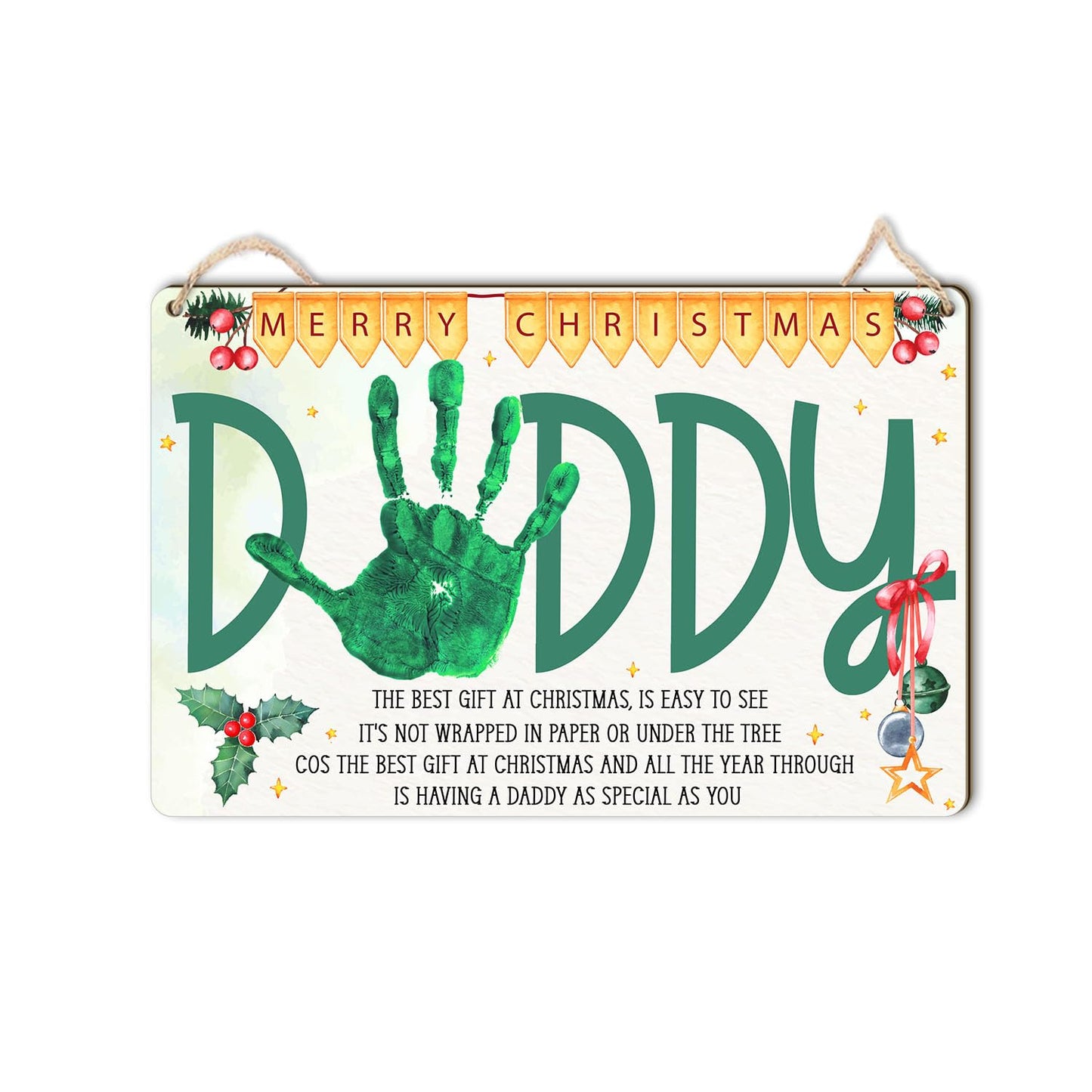 New Daddy Handprint Gifts from Baby, Toddler, Dad Christmas Craft Handprints, DIY Card Memory Keepsake, Baby Craft, Home Decorat