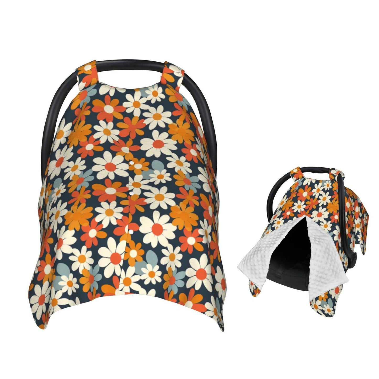 Muishi Retro Daisy Floral Baby Car Seat Canopy Nursing Cover for Newborn Car Seat Breastfeeding Covers Blanket Newborn Shower Gi