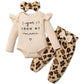 Disaur Baby Girls' Clothing Long Sleeve Apricot Ruffle Romper Leopard Pants Infant Girl Clothes 3 Months 6 Months