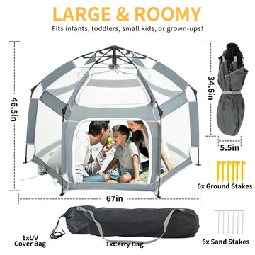 Baby Playpen With Mat - Play Pen For Babies And Toddlers With Balls - Playards With Mat And Accessories - Sport Playpen - Discov