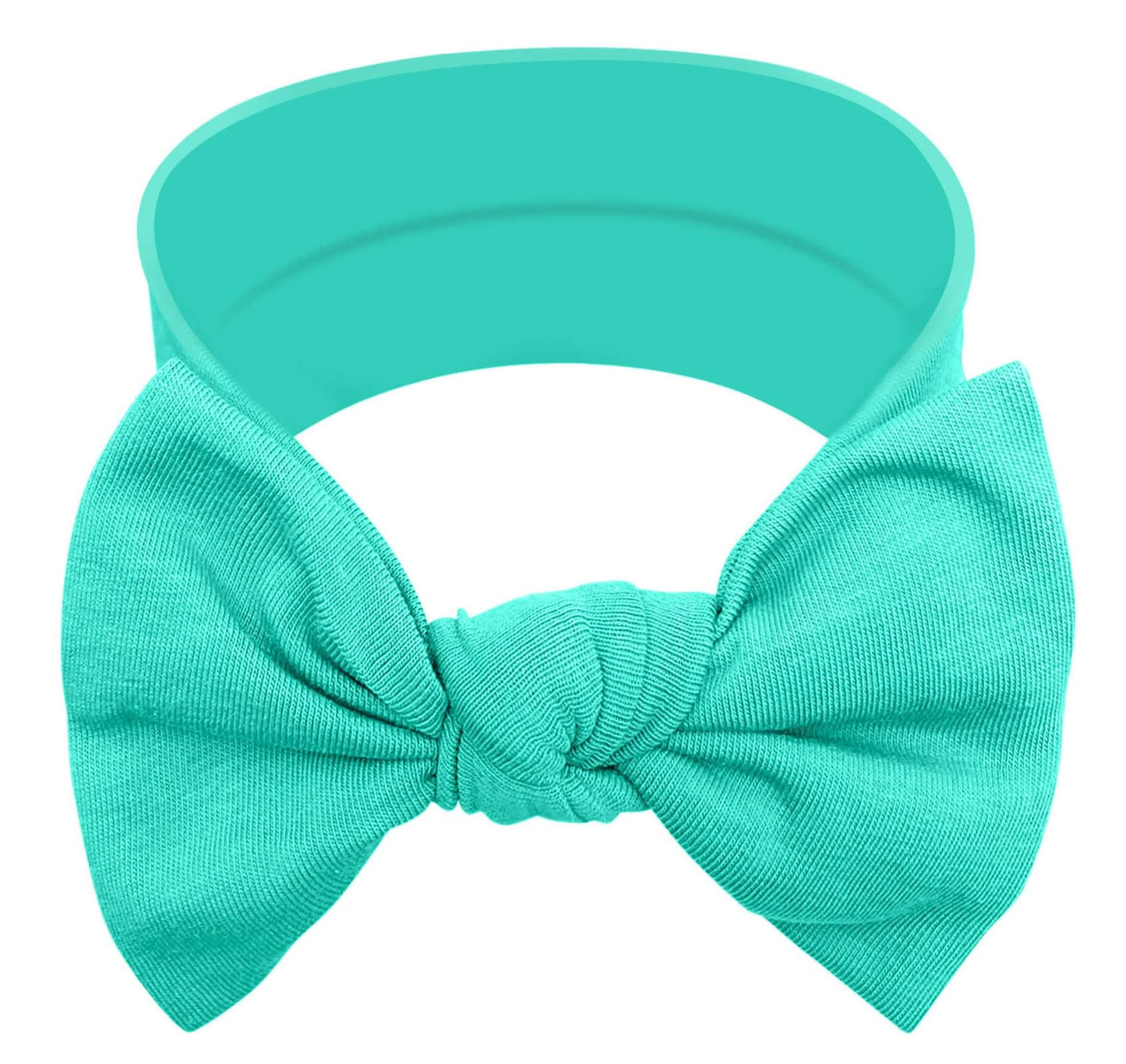 Babygiz Baby Girl Headbands-Infant,Toddler Cotton Handmade Hairbands With Bows Child Hair Accessories (Turquoise Blue)