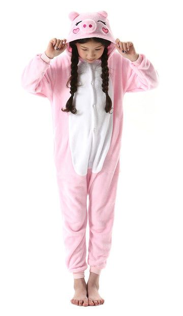 Atoz Onesie For Kids, Animal Pajamas Halloween Cosplay Costume For Girls Boys, Pig 8-9Y