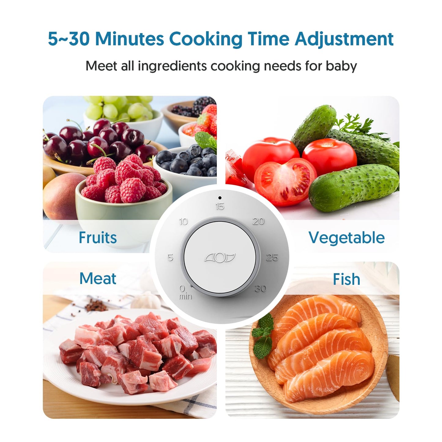 Baby Food Maker Bellababy Baby Food Processor, Puree Blender Steamer With Reversible Steam Basket, One Button Easy Operation & L