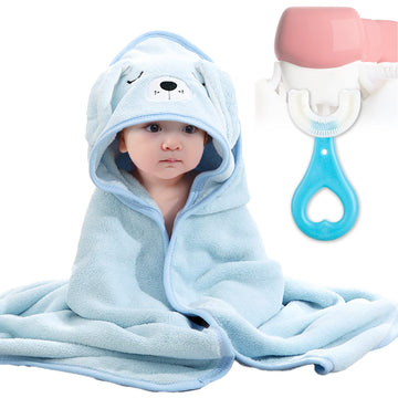 DKDDSSS 2PCS Hooded Baby Towel, Wearable Hooded Towel for Boys Girls, Baby Bath Towel Soft Absorbent, Blanket for Baby Boy and G