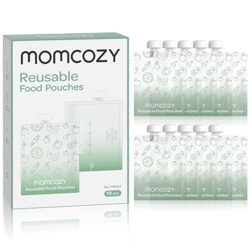 Momcozy Reusable Baby Food Pouches For Toddlers,Bpa Free Plastic,Food Safe,Freezer Safe,Refillable For Applesauce Yogurt & Puree
