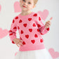 Besserbay Valentine'S Day Unisex Toddler Knitted Heart Pullover Warm Sweater Casual Elegant Outfit Pink 18 Months