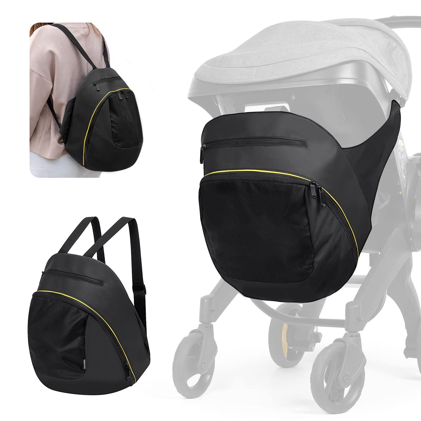 Upperkids Storage Bag Compatible With Doona Infant Car Seat Stroller, Stroller Accessories, Large Capacity Diaper Bag, Easy Acce