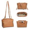 Miss Fong Brown Diaper Bag Purse, Small, Crossbody, Eco Pu Leather, 9 Pockets, Insulated, Unisex-Adults