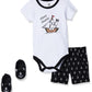 Hudson Baby Unisex Baby Cotton Bodysuit, Shorts And Shoe Set, Pirate, 12-18 Months