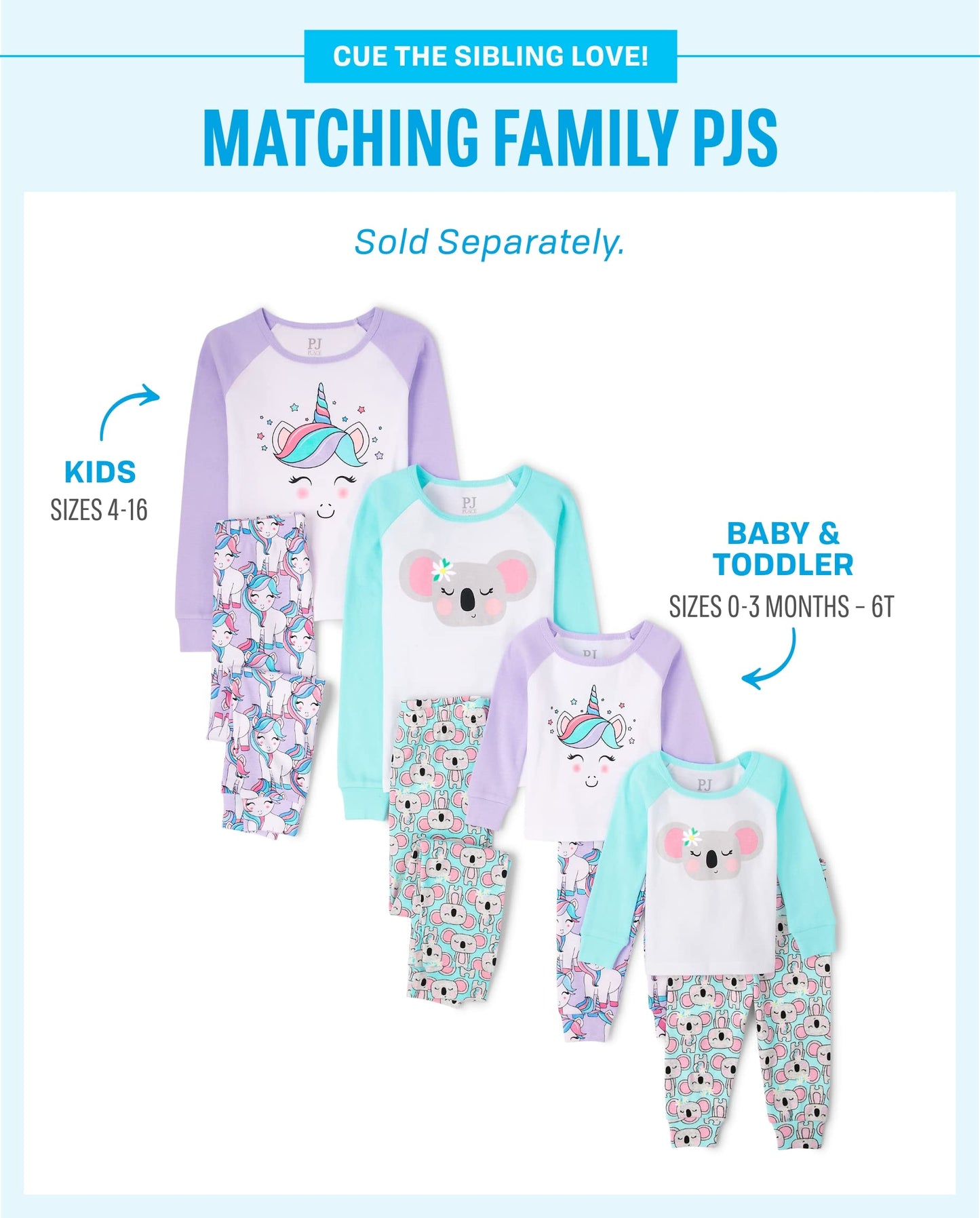 The Children'S Place Baby-Girl And Toddler Long Sleeve Top And Pants Pajama Set Unicorn/Koala 2 Pack Baby & Toddler - Pj Set 6 Y