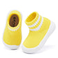 Baby Shoes Girls Boys Baby Sock Shoes With Grip Infant First Walker Shoes Toddler Slipper Non Slip Size 4.5 Yellow