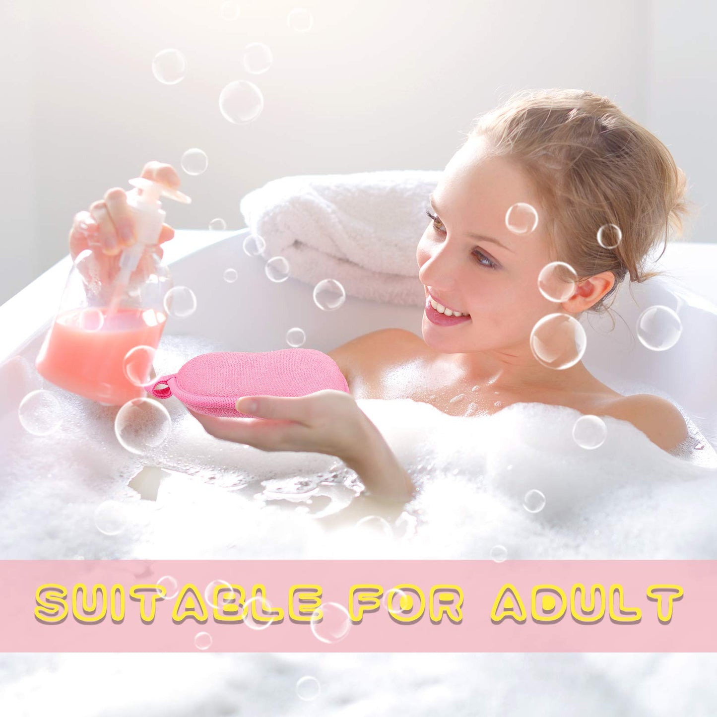 4 Pieces Baby Bath Sponge Cotton Baby Sponge Soft And Absorbent Sponge For Kids Babies Men Women (Red, Purple)