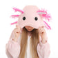 Atoz Onesie For Kids, Animal Pajamas Halloween Cosplay Costume For Girls Boys, Pink Axolotl 8-9Y