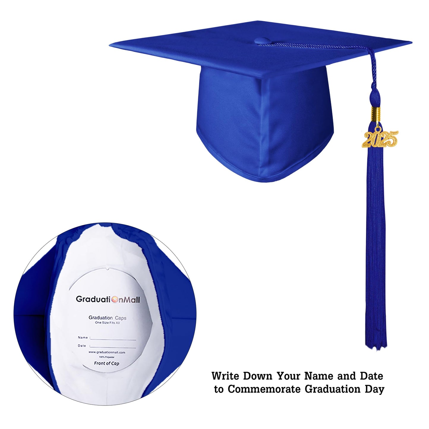 Graduationmall Matte Kindergarten & Preschool Graduation Cap For Kids With 2025 Tassel Royal