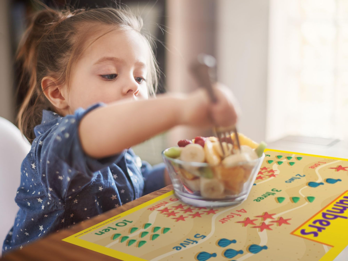 Early Learning Placemats For Kids, 5 Pc. Set, 100% Waterproof Educational Mats With Different Placemats For Different Age Groups
