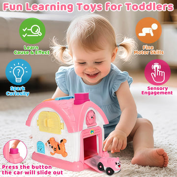 Montessori Toys for 1 Year Old Girls, Christmas First 1st Birthday Gifts for Girls, Musical Learning House Baby Toys for Ages 6
