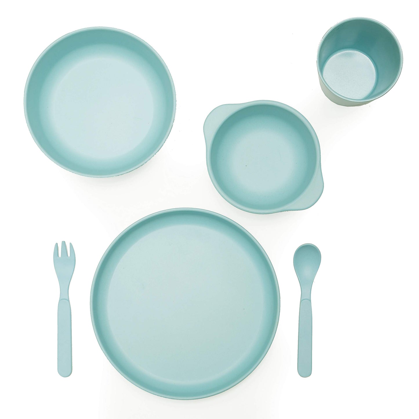 Goobie Baby Bamboo 6 Piece Childrens Dinnerware Set, Non Toxic & Eco Friendly Kids Mealtime Set For Healthy Infant Feeding, Grea