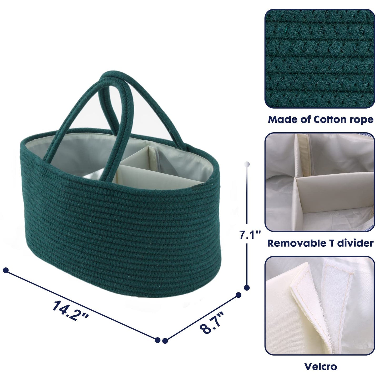 Baby Diaper Caddy Organizer For Boy Rope Nursery Storage Bin Basket Portable Holder Tote Bag For Changing Table Car Travel Baby