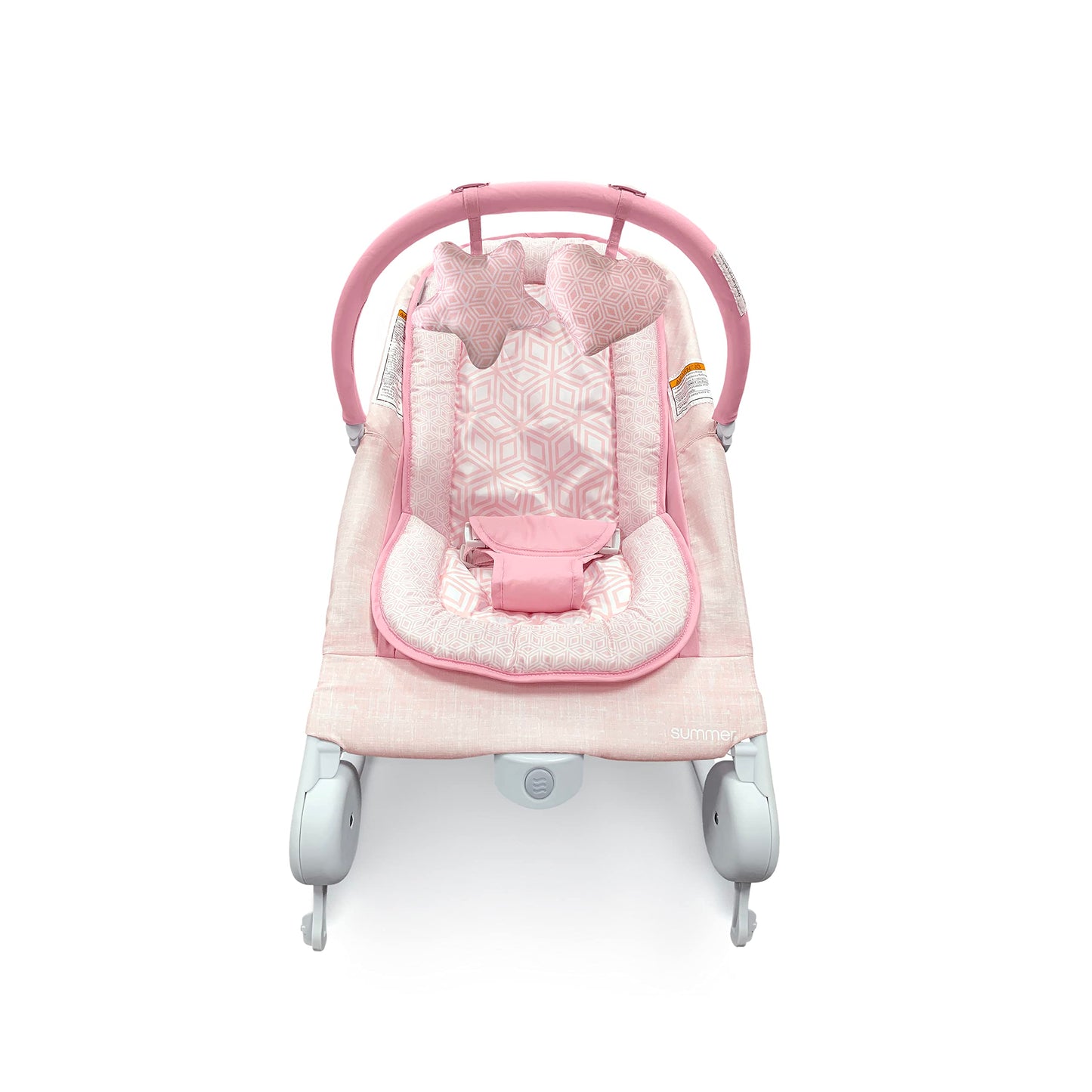 Summer Infant 2-In-1 Bouncer & Rocker Duo (Pink) Convenient And Portable Rocker And Bouncer For Babies Includes Soft Toys And So