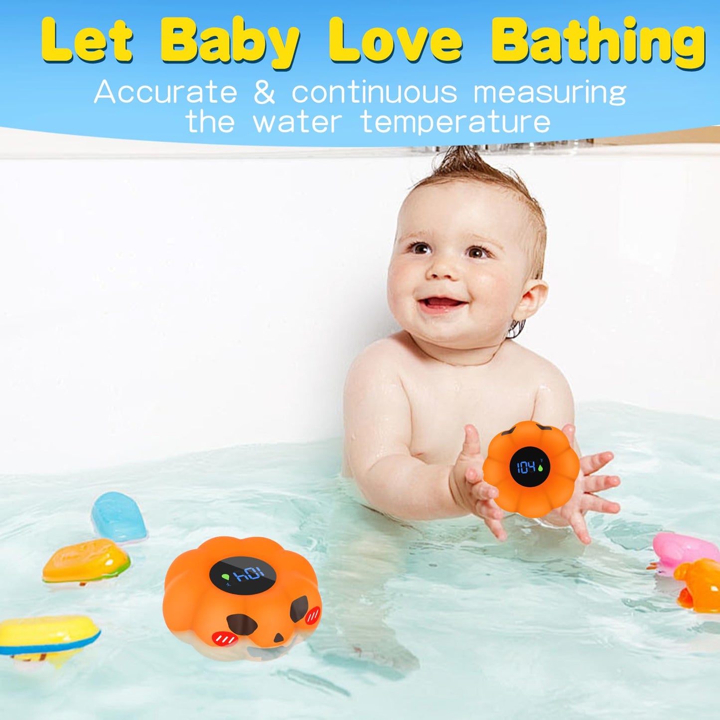 Baby Thermometer,With Led Display And Temperature Warning,Kids' Bathroom Safety Products, Bath Thermometer For Infants, Newborn,