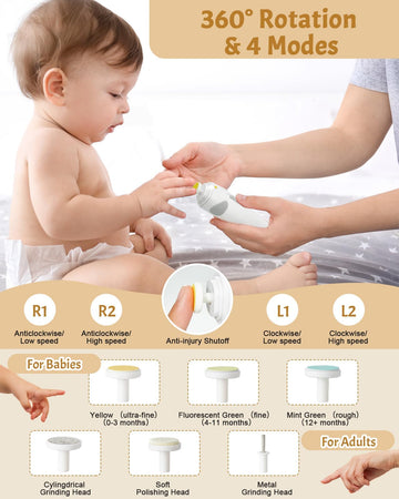 Lictin Baby Healthcare And Grooming Kit, 26 In 1 Rechargeable Nail Trimmer Electric Set,Safe File With Auto Light, Newborn Nurse