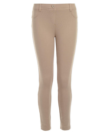 Nautica Girls Little School Uniform Stretch Interlock Legging, Khaki, 6X