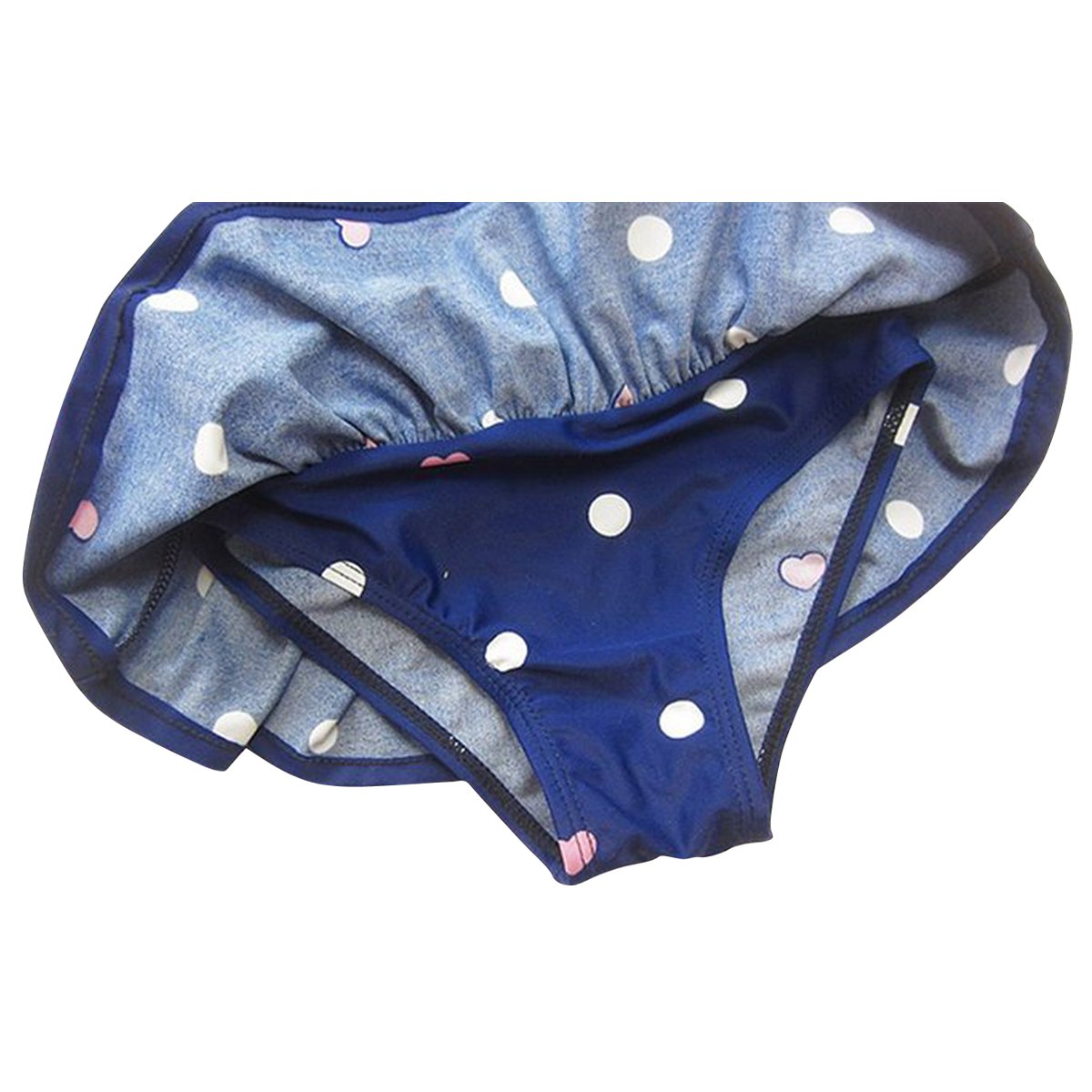 Jastore Baby Girls Swimwear One Piece Swimsuits Beach Wear With Headband (4-5T, Blue)