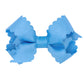Wee Ones Girls' Classic Grosgrain Hair Bow with Scalloped Edges, No-Slip Hair Clip, Handmade, Copen, Mini