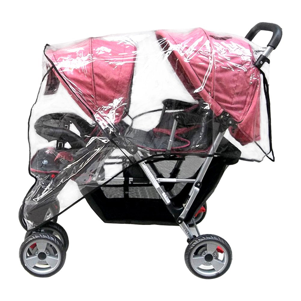 Aligle Weather Shield Double Popular For Swivel Wheel Stroller Universal Size Baby Rain Cover/Wind Shield Deal (Black)
