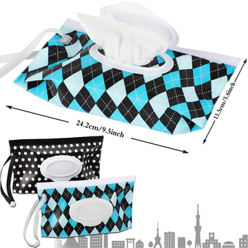 Febsnow 2 Pack Baby Wipes Dispenser, Portable Wipe Holder Container, Reusable Wet Wipes Pouch, Lightweight Travel Wipes Case