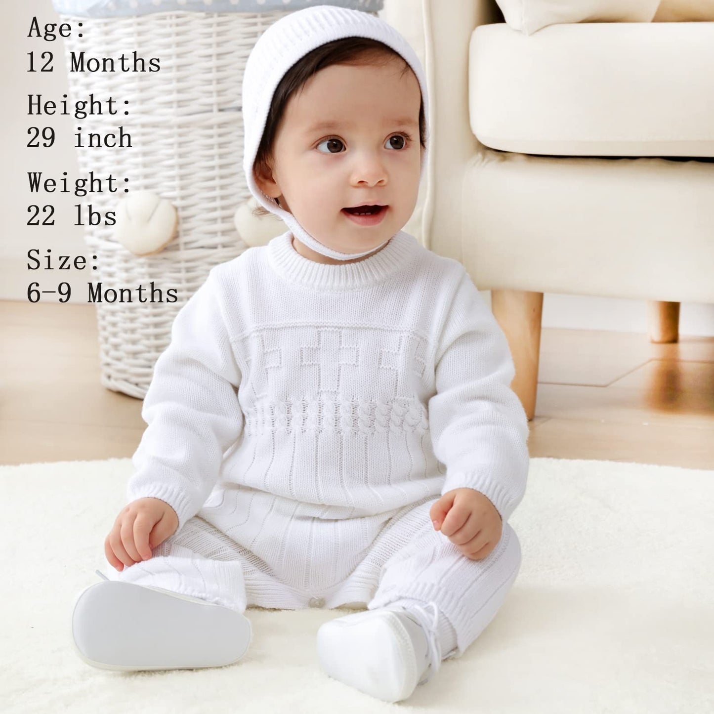 Booulfi Baby Boy'S Christening Baptism Outfits Suit With Hat