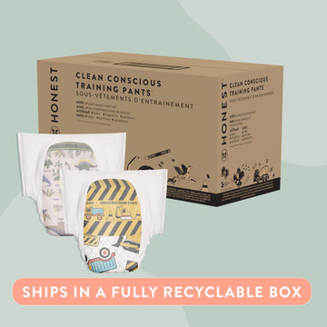 The Honest Company Clean Conscious Training Pants | Plant-Based, Sustainable Diapers | Rompin' & Stompin' + Diggin' It | Size 4T
