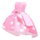 Nssmwttc Girl Party Dress Princess Teenages 7T Kids Christmas Sunday Halloween Baptism Christening Tea Dresses (Pink,140)