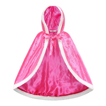 Itvti Princess Cloak With Hood Girls Cape Kid Toddler Costume Dress Up For Halloween Christmas Carnival Cosplay, Rose, 3-4 Years