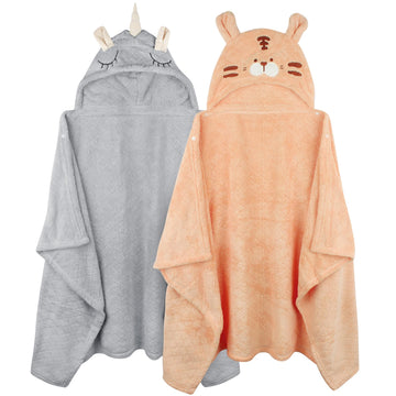 Toddler Bath Towel Baby Bath Towels Hooded Kids Towels For Boy Girl 0-5 Year, 2-Pack Thick Absorbent Toddler Towels Hooded Baby