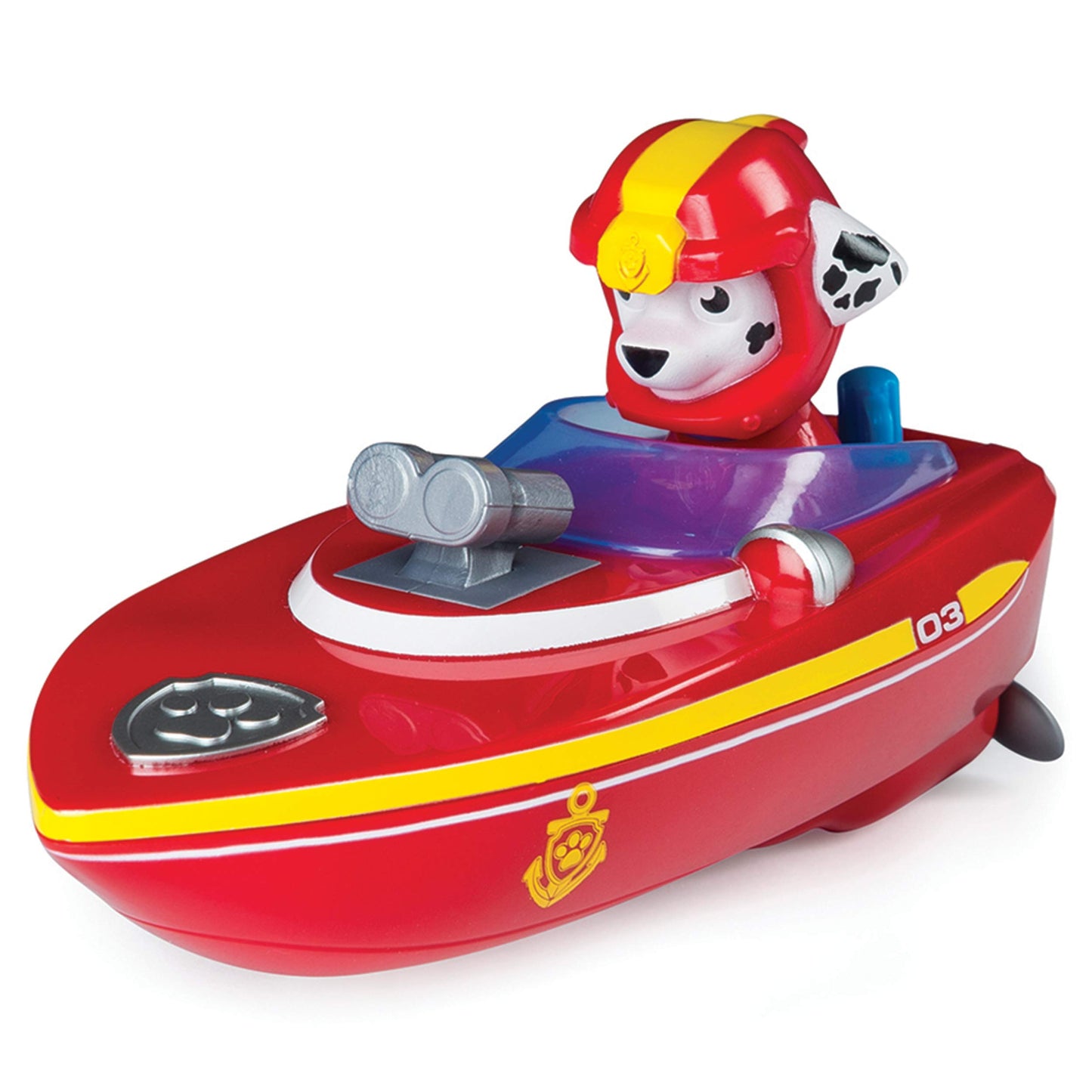 Paw Patrol Bath Toy for Boys & Girls - Marshall Toy Rescue Boat - Wind-Up Pool & Water Toy for Bath Time - No Batteries Required