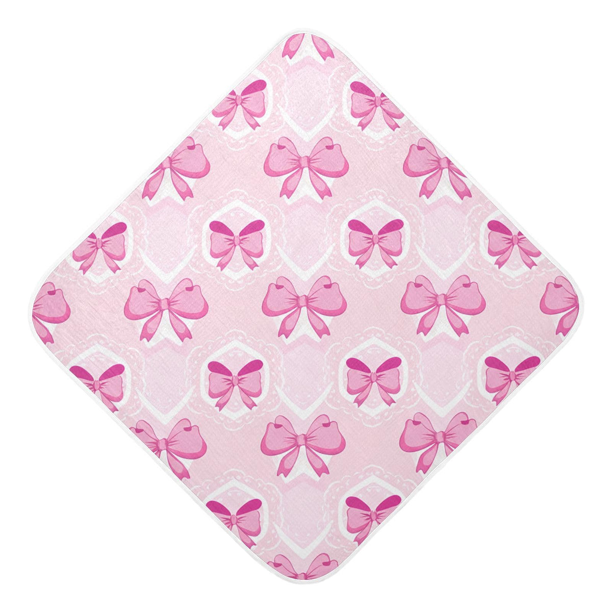 Flradish Light Pink Bows Hooded Baby Towels Soft and Ultra Absorbent Muslin Cotton Baby Bath Towel 30x30 Inch