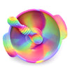 Primastella Unbreakable Silicone Non-Slip Bowl And Chew Spoon Set For Babies And Toddlers (Rainbow Swirl)