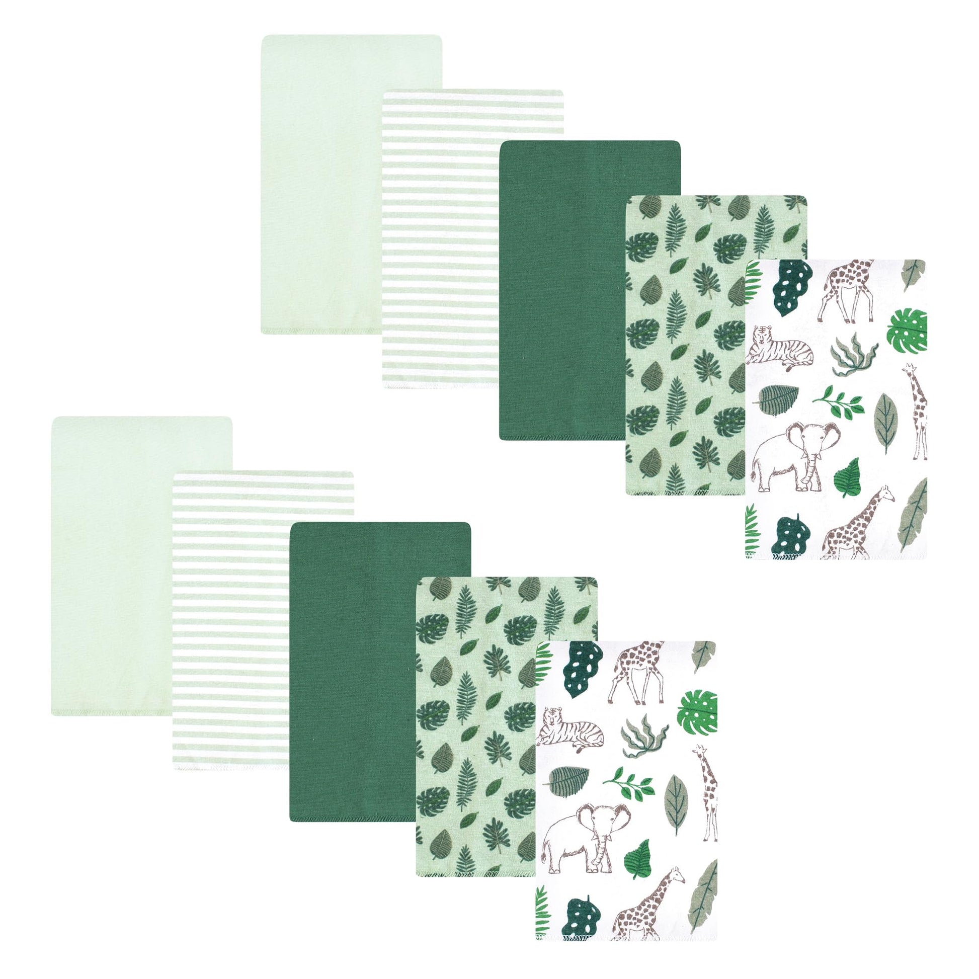 Hudson Baby Unisex Baby Flannel Burp Cloth 10Pk, Jungle, One Size