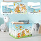Clastyle Forest Animal Party Nursery Storage Basket Fox Bear Deer Blue Rectangle Classroom Shelf Basket Bird Squirrel Grass Clot