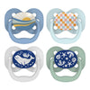 Dr. Brown'S Advantage Glow-In-The-Dark Baby Pacifier, Fully Symmetrical Soother With Soft Silicone Bulb, 0-6M, Bpa Free, Blue Su
