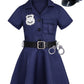 Getyothtop Girls Police Officer Costume Halloween Cosplay Costume (9-10 Years), Blue