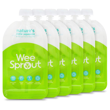 Weesprout Double Zipper Reusable Food Pouches (Green, 7 Fl Oz)