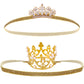 Gold Baby Crown Baby Tiara Baby Crown Headband Crystal Crown Hair Belt For Little Girl Infant Princess Tiaras Birthday Elastic H