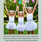 Kirei Sui Kids Animal White Sheep Ears Headband Bowtie Tail & Tutu Costume 4 Pieces Dress Up Set