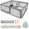 Sour Lemon Baby Playpen with Play Mat, 79x71 inch Extra Large Playpen for Babies and Toddlers, Baby Fence Play Pen Yard with Saf